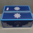 fanquare Bone China Tea Sets for Adults, 21-Piece Blue Lace and Roses Porcelain Tea Service with Sugar Bowl & Creamer, English Cremic Floral Teacups Set of 6 for Women Tea Party