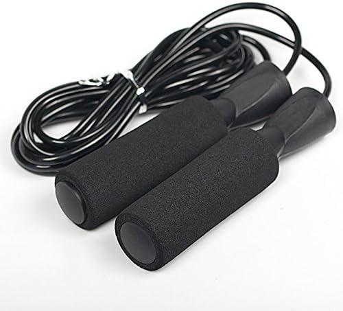 2 x Black Adjustable Jump Rope, Durable, and Easy to Adjust Premium Jump Rope for Men,Women,Children of All Heights and Skill Levels