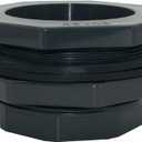 PVC Bulkhead Fitting, NPT Threaded Water Tank Connector for Rain Barrels, Aquariums, Pools (4")