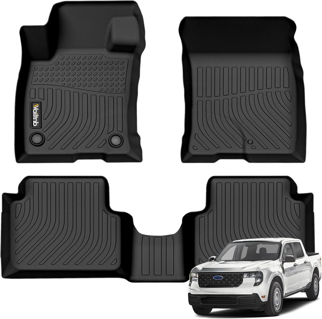 Wailtnb-All Weather Floor Mats for Ford Maverick 2025 2024 2023 2022 (Gasoline Models Only) Liners Custom Fit Ford Maverick 2025 2024 2023 2022 Waterproof Durable Easy to Clean Accessories
