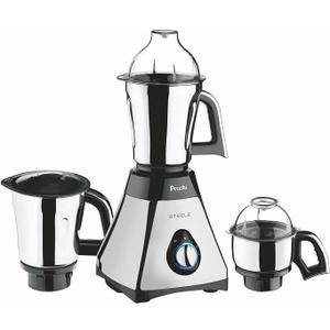 Preethi Steele 3-Jar Mixer Grinder, 550-Watt, Silver