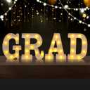 Grad Light Up Letters for 2025 Graduation Party Decorations, Grad 2025 Graduation Decorations, Kindergarten Preschool High School College Wall Table Decor Party Supplies