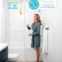 Stander Wonder Pole, Security-Pole and Curve Grab Bar, Tension Mounted Floor to Ceiling Transfer-Pole for Seniors, Elderly Adults, Bathroom Safety Assist and Stability Rail, White