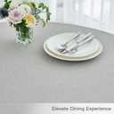 maxmill Linen Textured Tablecloth Spill-Proof Stainproof Wrinkle Free Washable Fabric Table Cloth for Circular Table Cover, Dining Room Buffet Banquet Party Holiday Dinner, Round 70 Inch Light Grey