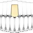 Champagne Glasses Set of 8, Elegant Champagne Flutes, Modern Sparkling Wine Glasses for Home Bar, Wedding, Anniversary, 8 oz, Clear