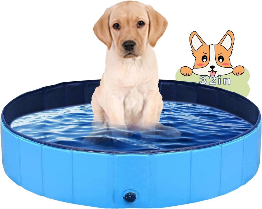 PJZP Dog Pool Foldable pet Pool Dog Swimming Pool Portable Suitable for Indoor and Outdoor use (32x8in)