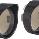 NTHREEAUTO 2 Inch Bullet Smoked Turn Signal Lens Cover with Black Visors Bezels Compatible with Harley Sportster Dyna Softail Street Glide Road King