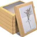 60 Pcs Greeting Card Storage Box, Kraft Paper Box with PVC Transparent Window Greeting Card Holder Bulk for A7 Paper Photo Frame Card Envelope Biscuit, 5.39 x 7.36 x 1 Inches, Rectangle