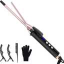 3/8 Inch Curling Iron, 9mm Small Curling Wand for Short & Long Hair, Ceramic Barrel Thin Curling Wand Iron with Adjustable Temperature, Holiday Birthday Gift for Women Girl