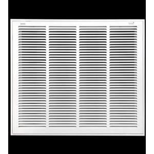 24" X 20" Steel Return Air Filter Grille for 1" Filter - Easy Plastic Tabs for Removable Face/Door - HVAC Duct Cover - Flat Stamped Face -White [Outer Dimensions: 25.75w X 21.75h]