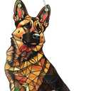German Shepherd Window Hanging Decor Suncatcher Dog Stain Acrylic Window Ornament Animal Memorial Gifts Handcrafted Sun Catchers Decor for Indoor Outdoor Garden (German Shepherds)
