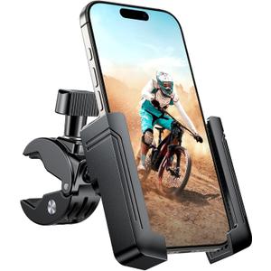 Miracase Bike Phone Holder, [Support Video Recording] Motorcycle Phone Mount, [Quick Lock] Bicycle Phone Mount Handlebar Cell Phone Clamp for Scooter, Friendly Compatible with iPhone Samsung
