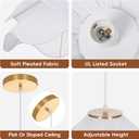 15.7" Pendant Lights Kitchen Island, 1-Light Flower Chandelier Modern Petal Fabric Ceiling Hanging Lighting Fixture Decor for Dining Room, Bedroom, Living Room, Entryway, Foyer, Nursery