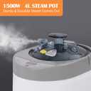 Smartmak Sauna Steamer, Portable 4L Upgrated Steam Pot Generator with Remote Control, Spa Machine with Timer Display Herbal Box for Steam Saunas, 110V US Plug- Grey