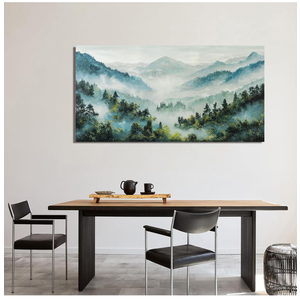 Canvas Wall Art Decor Art Work for Wall Decor Mountain Botanical Wall Art Decor Large Wall Art for Living Room White Foggy Forest Wall Art Art Work for Home Office Bedroom Wall Decor 29" x 58"