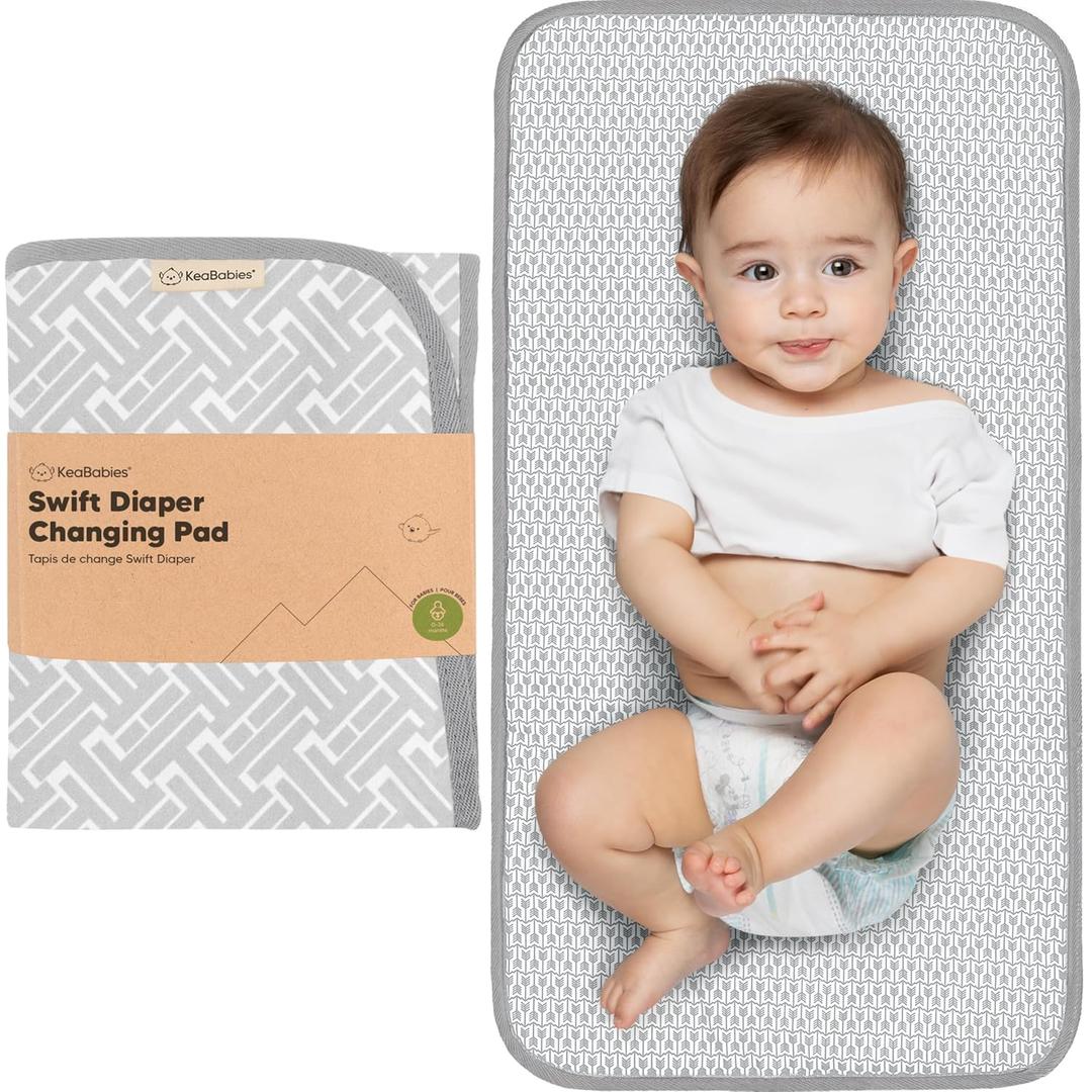 Portable Diaper Changing Pad - Waterproof Foldable Baby Changing Mat - Travel Diaper Change Mat - Lightweight Changing Pads for Baby - Baby Changer - Machine Washable (Gray Mod)