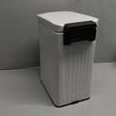 TrashAid Slim Bathroom Trash Can with Lid Soft Close, 6 Liter/1.6 Gallon Stainless Steel Small Garbage Can with Removable Inner Bucket, Step Pedal, Slim Wastebasket for Toilet, Office, Bedroom, White