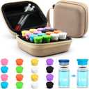 16 Slots Insulin Vial Protector Case and 1-3ml Peptide Vial Caps Storage Combo Pack, Insulin Vial Organizer Bag for Diabetics Standard 3ml 2ml 1ml Vials, Includes Vial Caps (8 Colors, 16 Pcs)