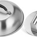 HULISEN Cheese Melting Dome & Smashed Burger Press, 6.2" Grill Press with 9" Basting Cover, Stainless Steel Burger Smasher, Griddle Accessories Kit for Flat Top Grill Cooking Indoor/Outdoor