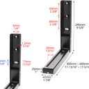 QWORK Adjustable Steel Microwave Wall Mount Brackets 11.7–17.3 in Extension – Heavy Support for Kitchen, Pantry & Workshop
