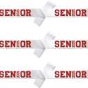 6Pcs White Senior 2025 Satin Sashes with Red Glitter Letters- 2025 Graduation Celebrations Sashes - Senior Cheer Sash - Cheerleader Sash - Class Competition Sashes