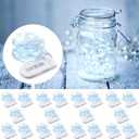 MUMUXI 20 Pack 3.3ft Fairy Lights Battery Operated String Lights, Mini White LED Powered, Waterproof, Silver Wire Firefly Mason Jar for Home, Party, Wedding Decorations, Cool White