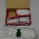 HDCRYSTALGIFTS Set 4 Blown Glass Christmas Tree Figurine Collectible 2.5'' Art Glass Statue Holiday Decoration Sculpture Festival Gifts Home Arts