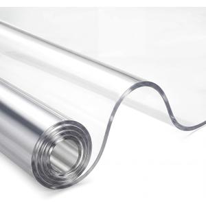 54 Inch x 3 ft Clear Vinyl Roll Sheet 40 Gauge Clear Plastic Roll Marine Vinyls Crystal Transparent Vinyl Sheeting for Window Boats Table Covering Greenhouse DIY Crafts Making Protective Film