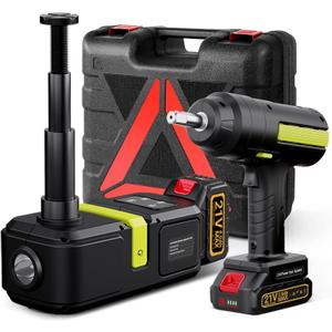E-HEELP Cordless Electric Hydraulic Car Jack Kit 5 ton with Lithium Battery Includes Cordless Impact Wrench Rechargeable Touchscreen Jack All-in-One Portable Tool kit for Efficient Car Maintenance