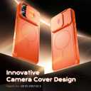 TOCOL for iPhone 16 Pro Case with Slide Camera Cover, Kickstand and Camera Control Button, Fit for MagSafe, Rugged Solid Phone Case, Non-Slip, Drop Protection, Orange