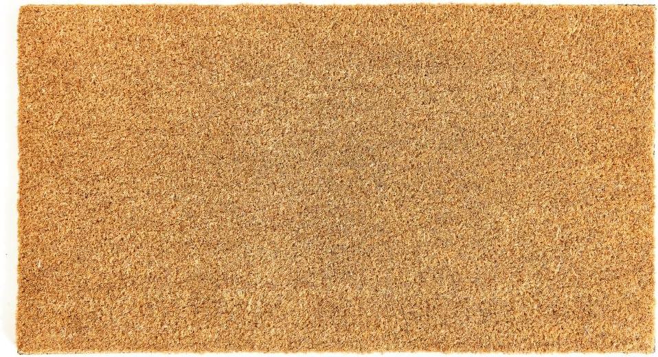KANKUN Coco Coir Door Mat with Heavy Duty Backing, Welcome Doormat (17" x 30"), Doormat Entrance (Plain - Anti Shedding)