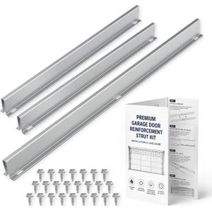 9FT Garage Door Strut Reinforcement Kit, Heavy Duty Steel Support Bracket, Hurricane & Storm Protection, Anti-Sag Windproof Brace for 16x7 16x8 Garage Doors, Easy DIY Install