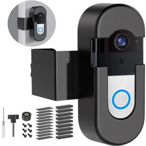 Anti-Theft Video Ring Doorbell Mount, Compatible with Video Doorbell, No Drill Adjustable Mounting Bracket Holder for Wireless Doorbells in Apartments, Enhanced Protection Ring Camera Mount Bracket