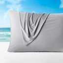 SLEEP ZONE Nanotex Cooling Pillowcases - 2 Pack, Silky Pillow Cases for Hair and Skin, Breathable Bedding for Summer and Hot Sleepers, Zippered Pillow Covers(Grey, Queen)