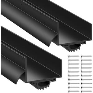 2 Pack 1-3/4 x 36 Inch U Shaped Door Bottom Sweep with Drip Cap Weather Stripping Bottom Seal PVC Storm Door Sweep Draft Stopper for Exterior Interior Entry Doors