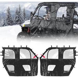 KEMIMOTO Soft Doors Compatible with Polaris Ranger CREW 1000/CREW XP 1000 Premium 2019-2025, YKK Zipper Doors Fit with Side Mirrors, Tear-Resistant & Water-Resistant PVC UTV Cab Enclosure- 6 Seater