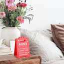 7 x Lodeskee Aunt Birthday Gifts from Niece Nephew, Valentines Day Gifts for Aunt, Mothers Day Wedding Anniversary Presents for Aunt, I Love You Aunt Novel Decorative Signs & Plaques for Aunt, Red