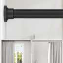 ALLZONE Heavy Duty Tension Shower Curtain Rod 42-83 Inches for Bathroom, Window, Non-Slip, Adjustable with Strong Spring Pole for Closet, Doorway, No Rust, No Drilling, Black