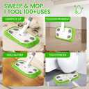 Reusable Microfiber Floor Mop System, Wet & Dry Sweeper Kit, Includes 1 Sweeper Handle, 3 Washable Chenille Mop Pads, Dry & Wet Use for Hardwood, Tile, and Laminate Floor
