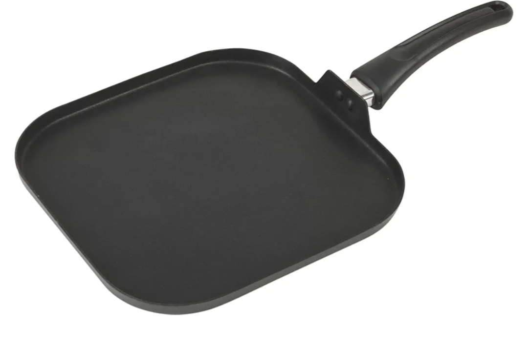 GoodCook 11-Inch Square Griddle Pan, Nonstick Aluminum Frying Pan, Even Heating, Ergonomic Handle, Perfect for Eggs, Bacon, and Breakfast, Small Griddle Pan, Durable Black Finish