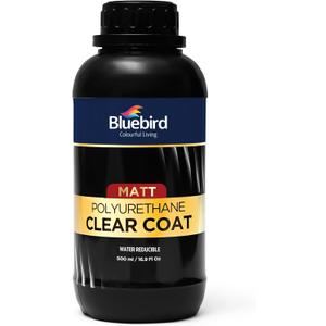Bluebird Polyurethane Clear Coat for Furniture, Paintings, Water-Based Professional Varnish (Matt, 16.9 Fl Oz)