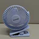 Gaiatop Portable Clip on Fan Battery Operated, Small Powerful 3 Speed Quiet 360 Rotate, USB Rechargeable Mini Personal Cooling Fan for Desk Table Home Office Stroller Camping Women Gifts Light Blue
