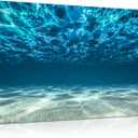 Canvas Wall Art, Framed Pictures for Bathroom Walls, Beautiful Living Room Decoration, Blue Ocean Sea Seaview Beneath Surface, Print for Special Occasions