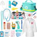 Dishio Doctor Kit for Kids, 34 Pcs Pretend Playset for Toddlers, Doctor kit for Toddlers 3-5, with Medical Bag, Stethoscope and Other Accessories, for Boys and Girls Fun Role Playing Game