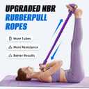 Pedal Resistance Band with Handles,6/8/10 Tube Stretch Band, Fitness Shaping Yoga Exercise Equipment, Natural Rubber Tension Rope, for Abdominal, Leg, Arm, Back Slimming Training