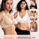 OEAK Womens Deep V Bras Wireless Comfortable Bra Supportive No Underwire Bras Tshirt Push Up Bralettes Plunge Seamless Bra