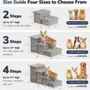 4-Step Wide Dog Stairs with Storage 23" H, Non-Slip Sturdy Pet Steps for High Bed Couch Window, Pet Stairs for Small/Medium/Large Old Dogs Cats Up to 220lbs, Cat Dog Steps for Car/SUV, Grey