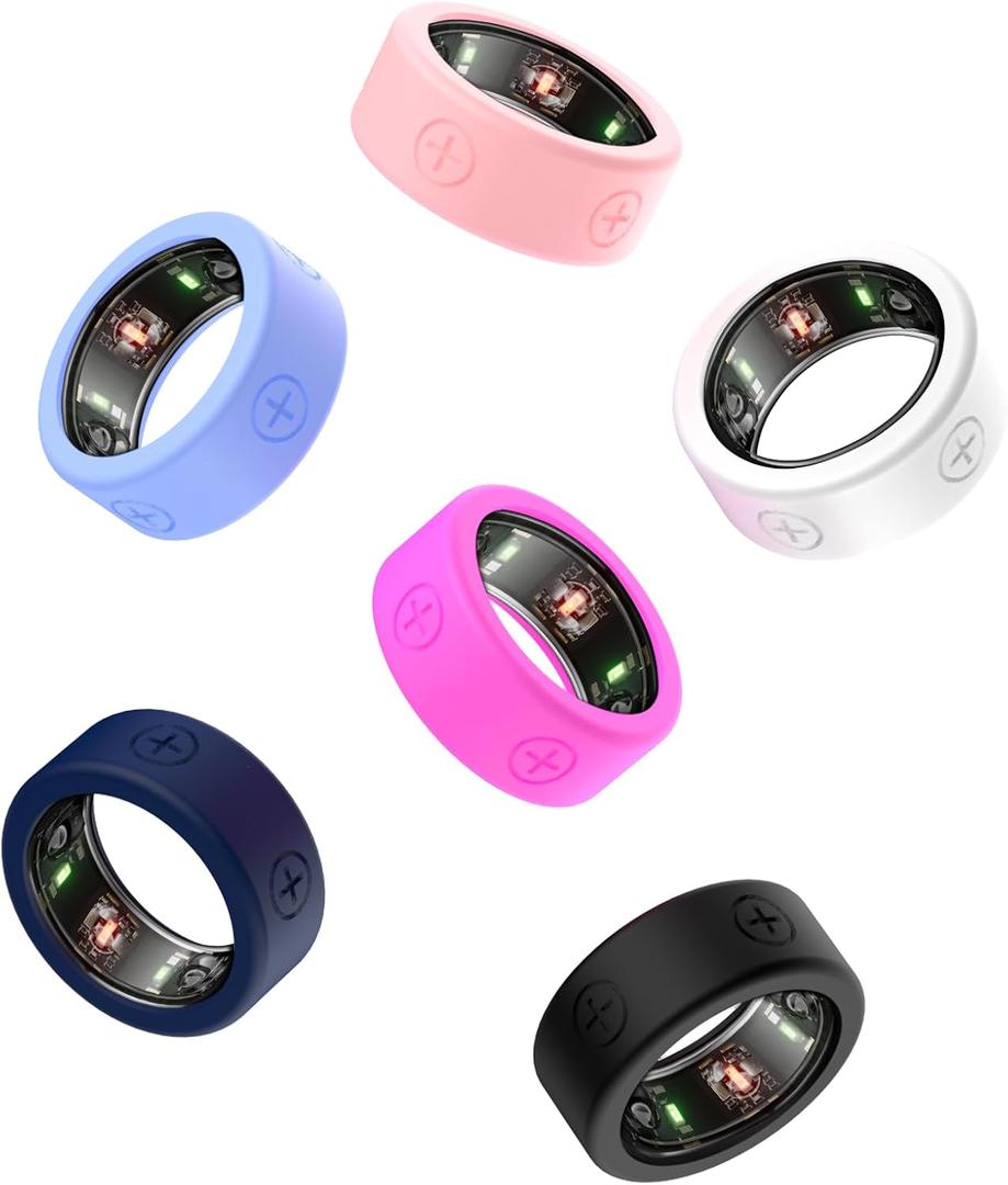 5 x Elastic Ring Cover for Oura Ring Gen3, Silicone Protective Cover for Oura Ring Working Out, Ring Case Compatible with Oura Ring Gen3 Size 6 7 8 9 10 11 12 13(6 Pcs)