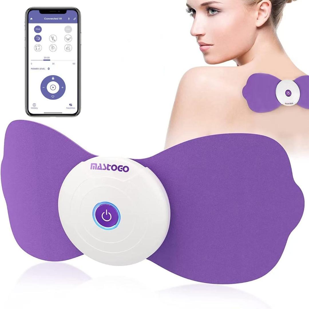 Wireless TENS & EMS Unit Back Pain Relief Massager - APP Controlled Bluetooth EMS Muscle Stimulator Machine for Back Shoulder Leg Neck Pain Relief