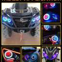 Qasim Angel Eyes Halo Rings Cotton Lights 12V 120MM RGB LED Universal for Car Scooter Motorcycle DRL Tail Light APP Bluetooth Control Multi-Color 2-Pack